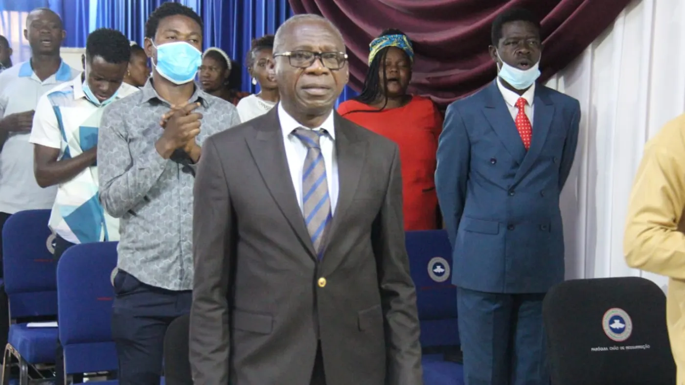 Pastors and members gathered at a service.